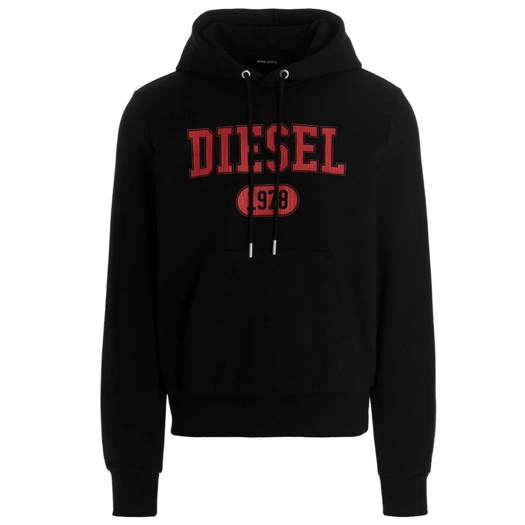 Diesel Varsity Logo Black Hoodie S