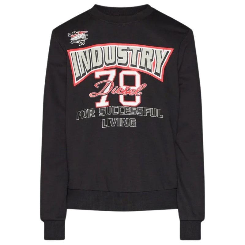 Diesel Industry 78 Logo Black Sweatshirt S