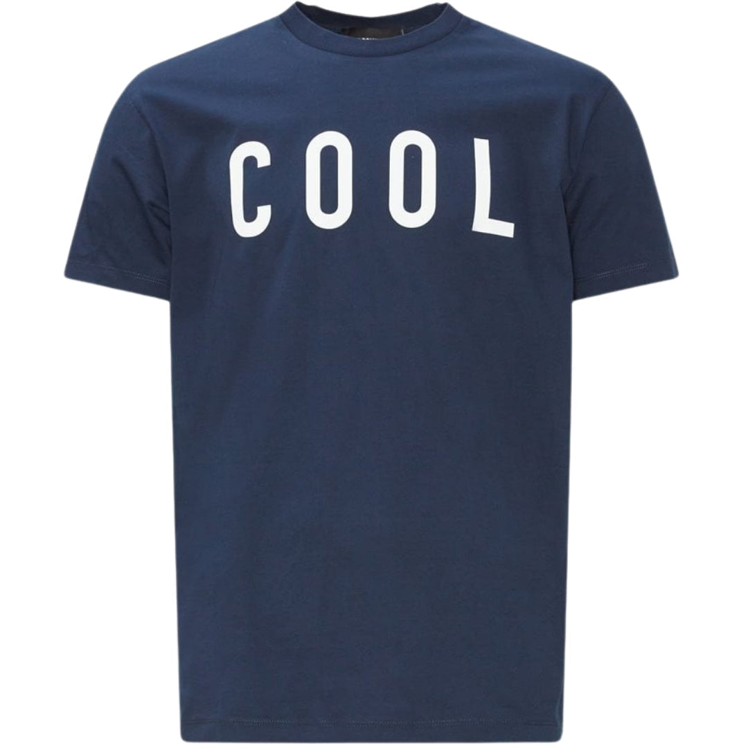 Dsquared2 Cool Print Logo Navy Blue T-Shirt S