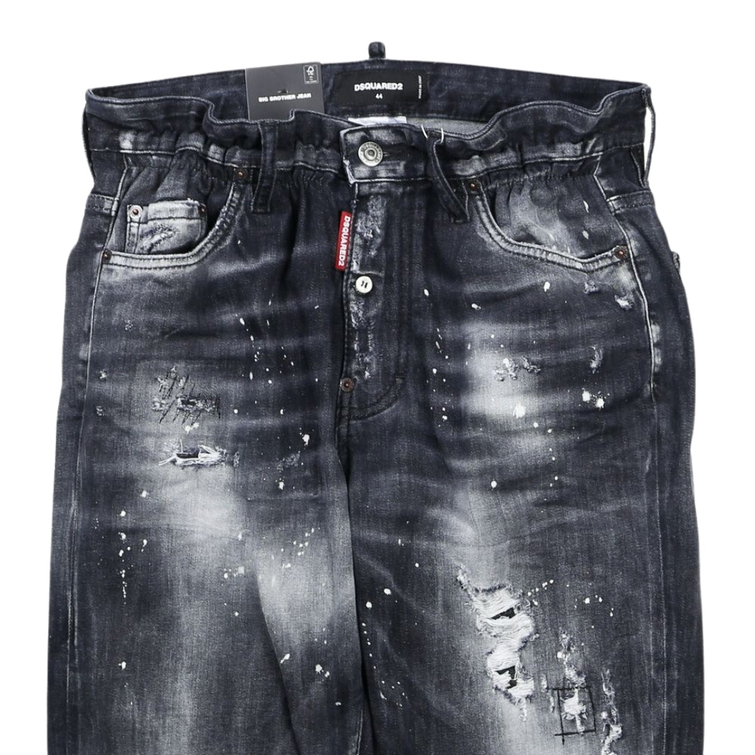 Dsquared2 Big Brother Jean Black Ripped Wash Jeans  W34 / 30L