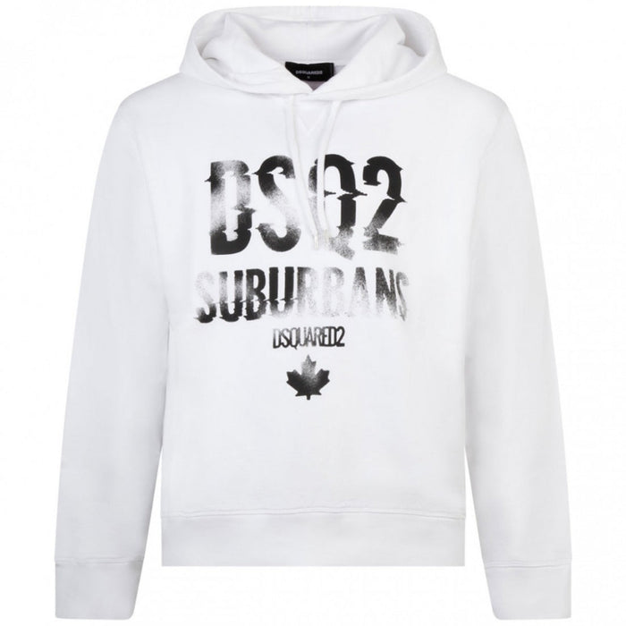 Dsquared2 Faded Suburbans Logo White Hoodie  S