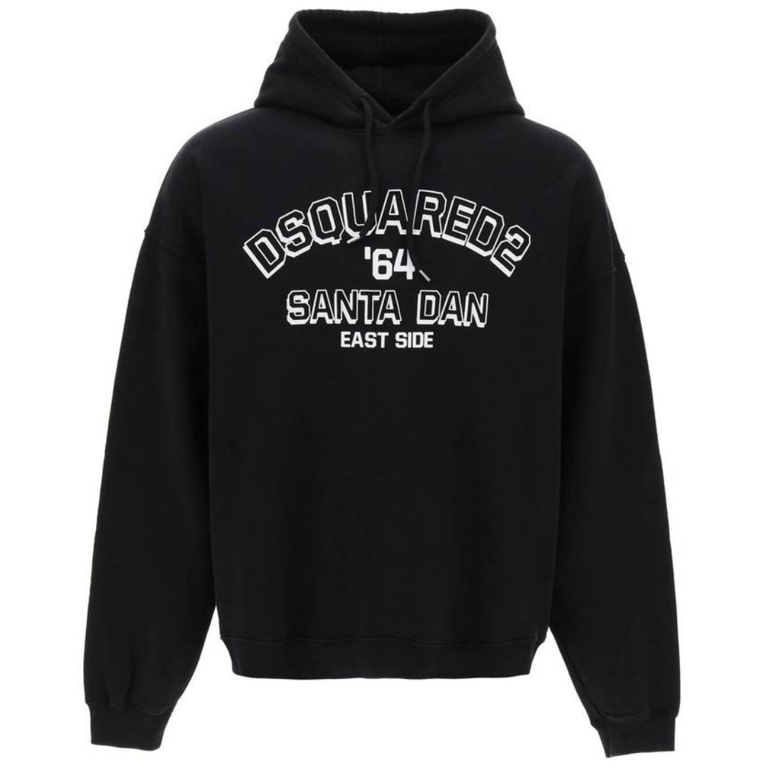 Dsquared2 Loose Fit Santa Dan Logo Black Hoodie  S