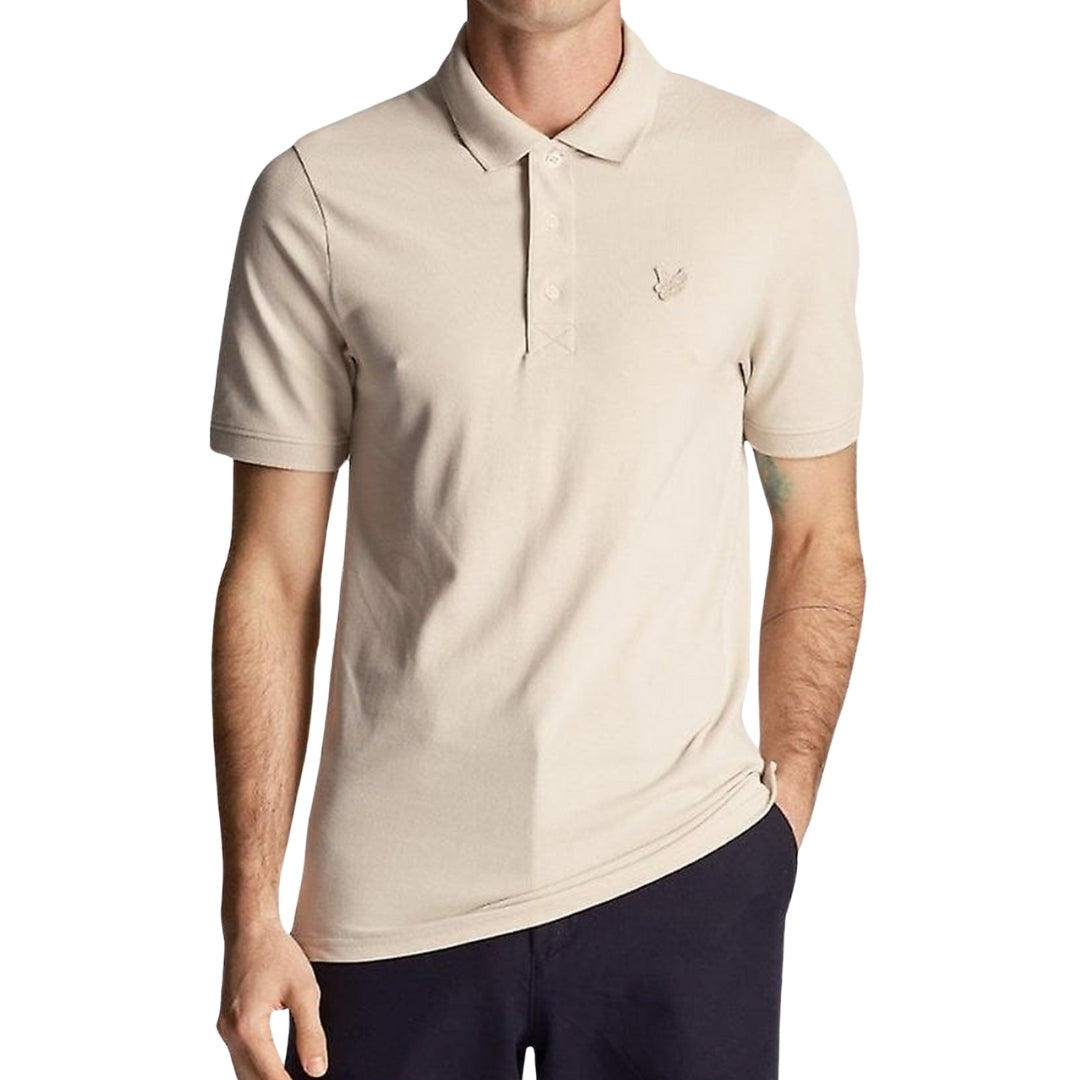 Lyle & Scott Tonal Eagle Cream Polo Shirt