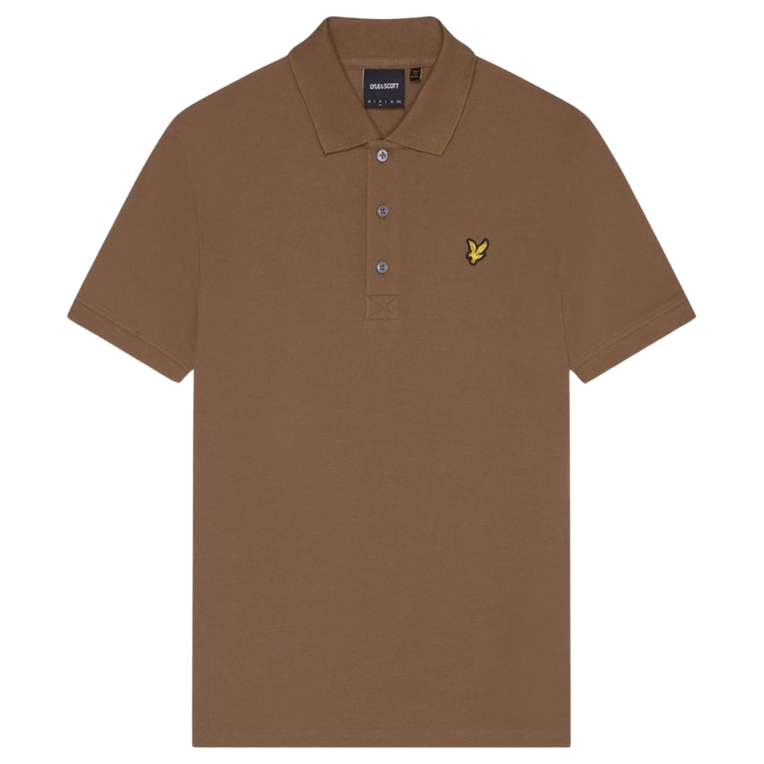 Lyle & Scott Branded Chest Logo Wild Nettle Brown Polo Shirt S