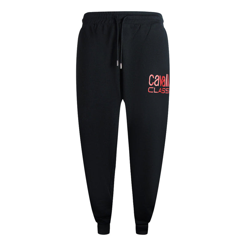 Cavalli Class Bold Red Logo Black Sweatpants M