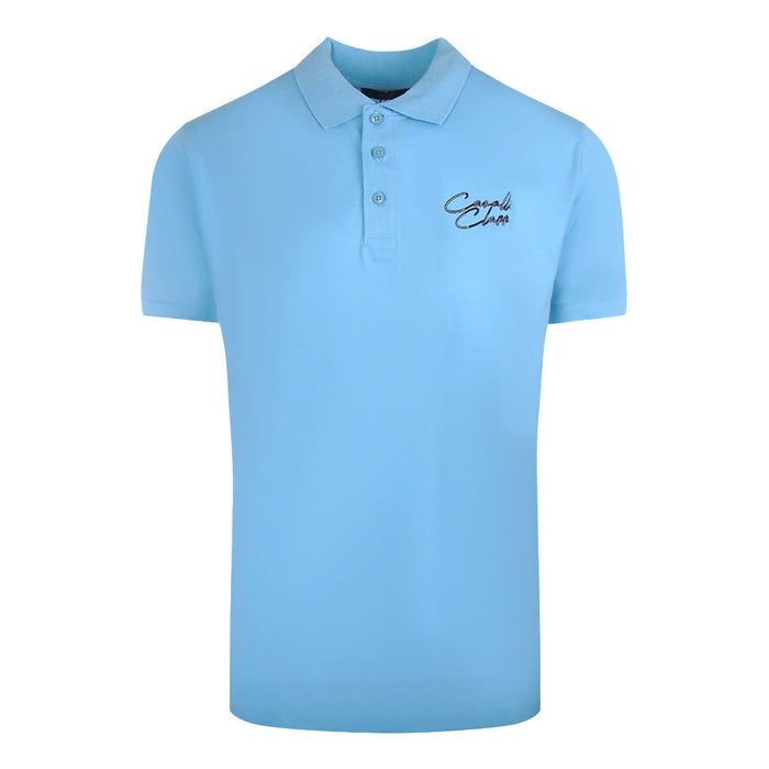 Cavalli Class Mens Polo Shirt SXT64A KB002 05048 Light Blue