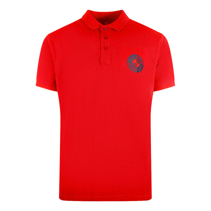 Cavalli Class Circle Logo Red Polo Shirt M