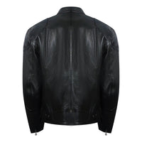 Belstaff Supreme Motorcycle Black Leather Jacket XXXL