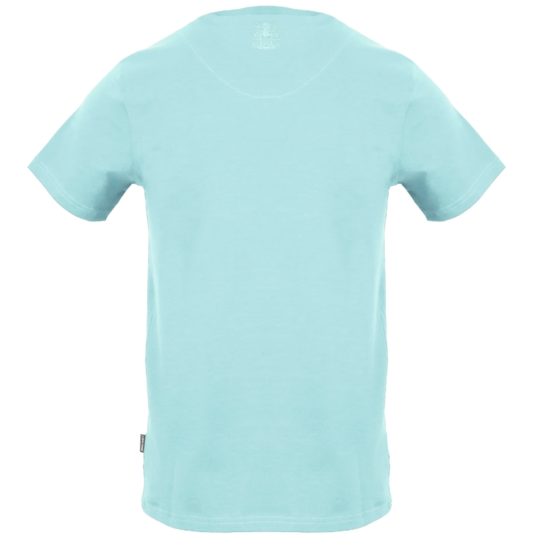 Aquascutum Shoulder Brand Logo Sky Blue T-Shirt S