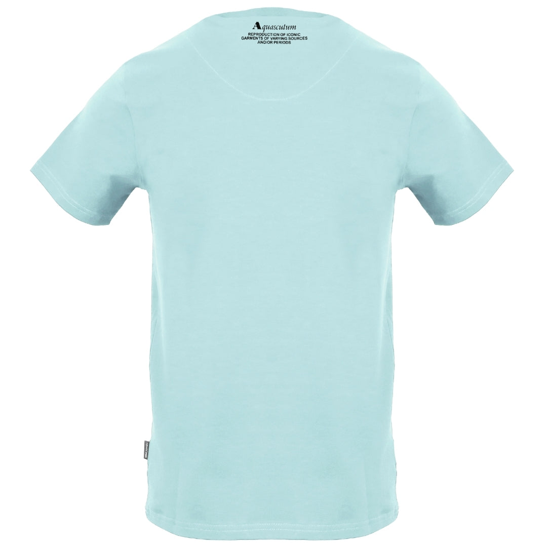 Aquascutum Large Shield Aldis Logo Sky Blue T-Shirt S