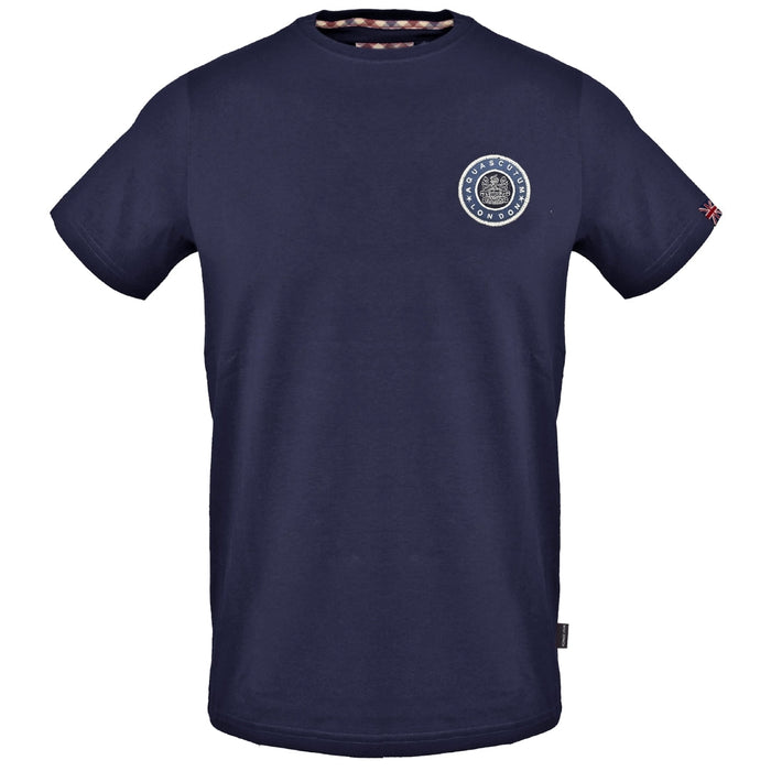 Aquascutum Small London Circle Logo Navy Blue T-Shirt S