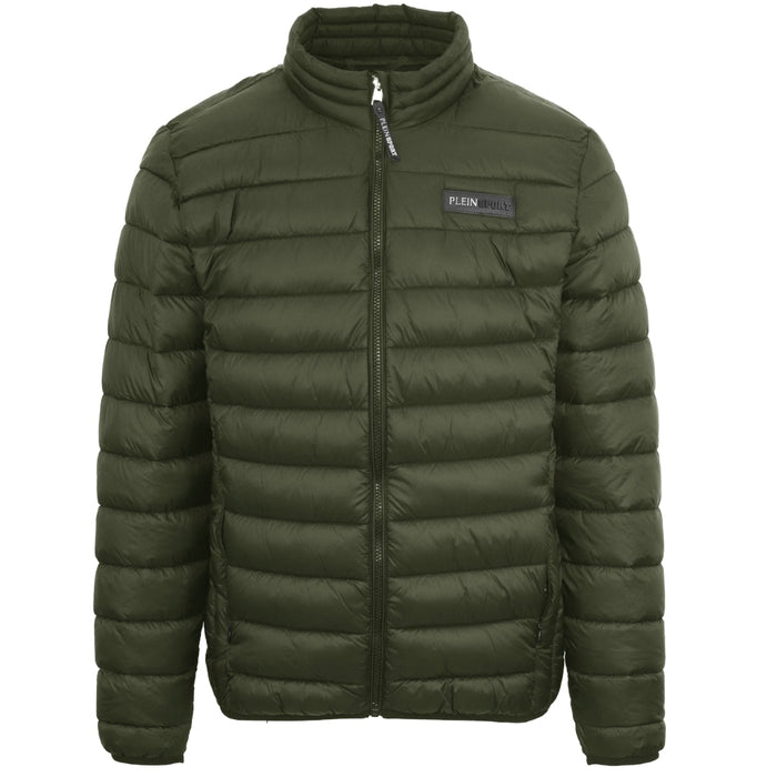 Plein Sport Patch Logo Thin Padded Green Jacket S