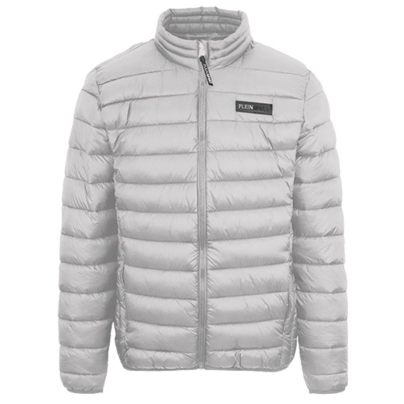 Plein Sport Patch Logo Thin Padded Grey Jacket S