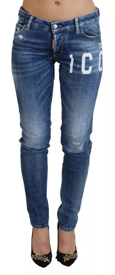 Dsquared² Blue Icon Low Waist Skinny Jennifer Denim Jeans
