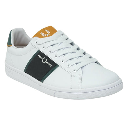 Fred Perry B721 Leather Canvas Mens White Trainers