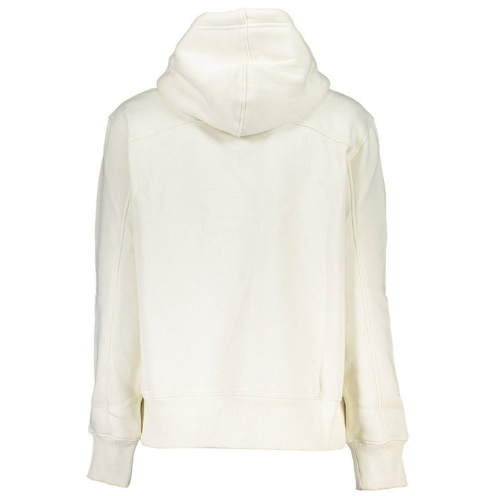 Calvin Klein Elegant Fleece Hooded Sweatshirt in White