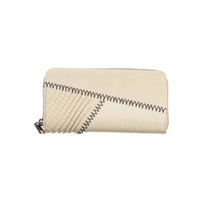 Desigual Beige Chic Wallet with Contrasting Accents