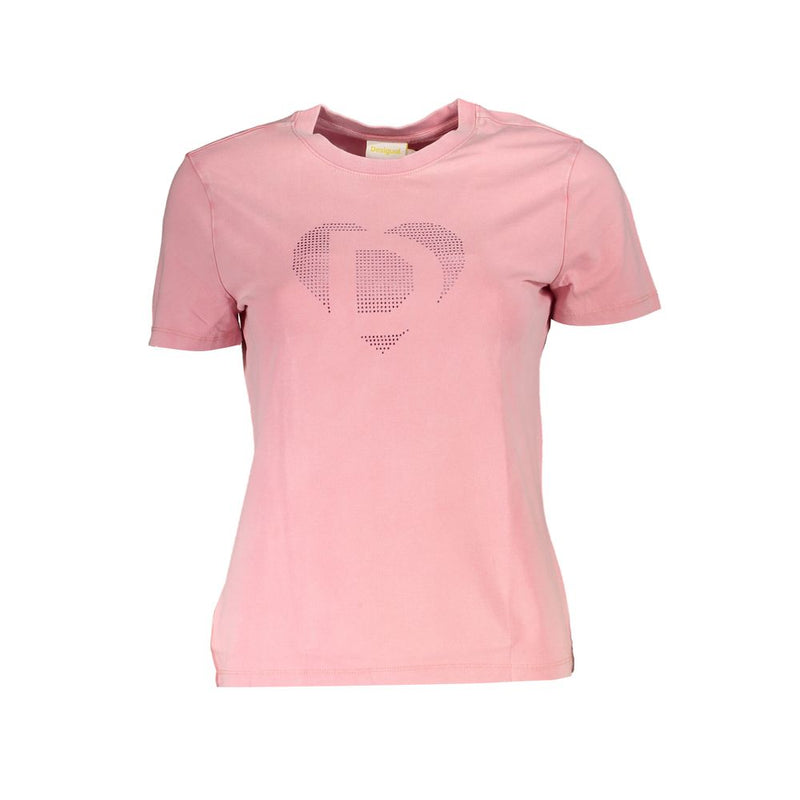Desigual Pink Cotton Tops & T-Shirt