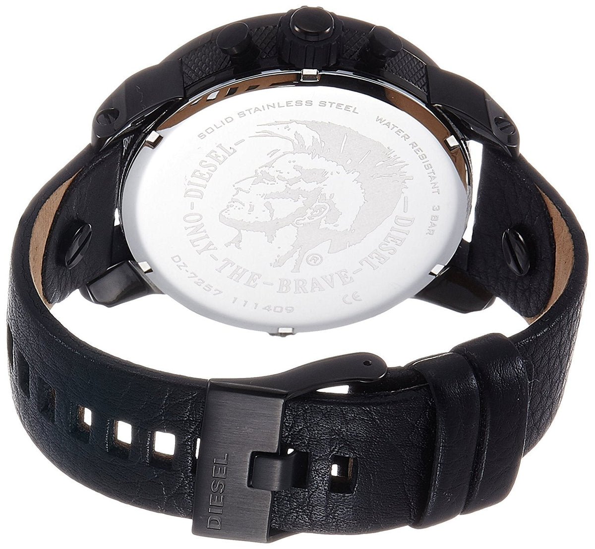 Diesel Mens Dz7257 Leather Black Watch
