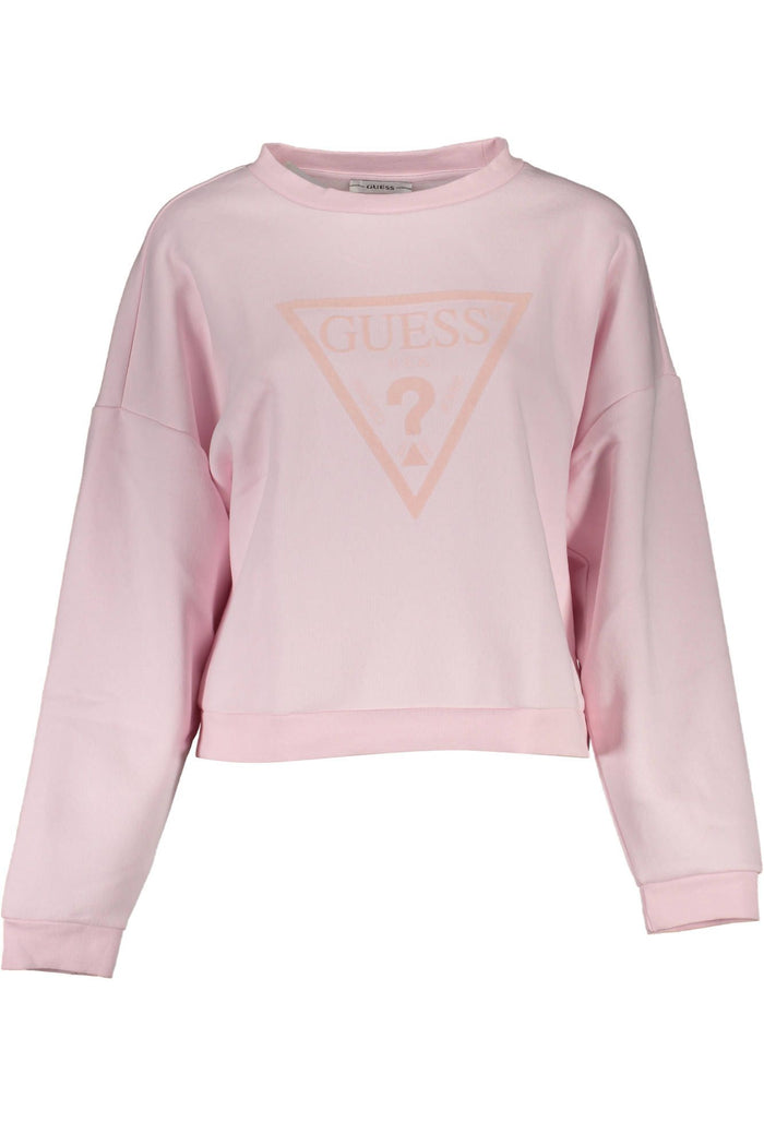 Guess Jeans Chic Pink Printed Organic Cotton Sweater