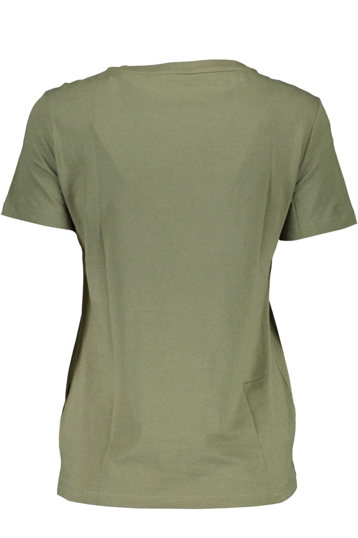 Guess Jeans Chic Green Crew Neck Logo Tee