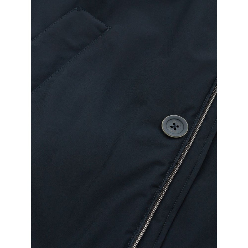 Elegant Blue Polyester Herno Jacket for Men