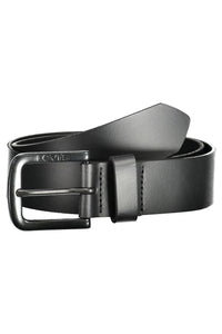 Levi's Elegant Black Leather Belt with Metal Buckle