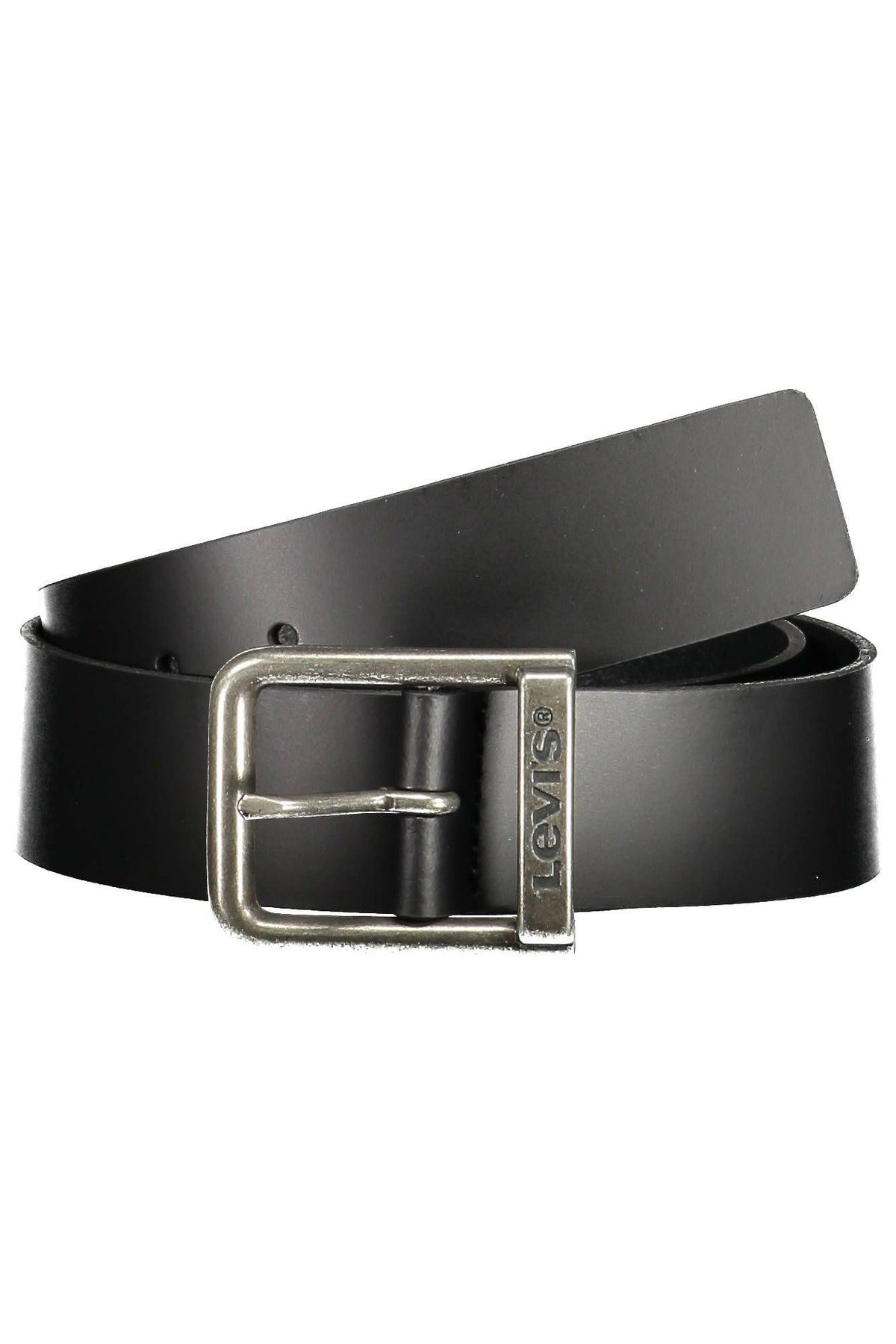 Levi's Sleek Black Leather Belt with Metal Buckle