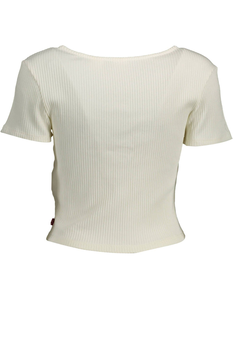 Levi's Chic White Buttoned Tee with Wide Neckline