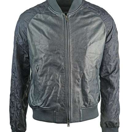 Emporio Armani W1B54P W1P58 0011 Leather Jacket - Nova Designer Clothing Luxury Mens 