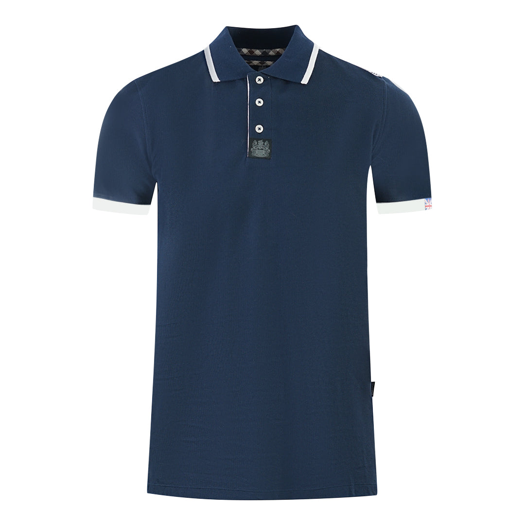 Aquascutum Mens P00323 85 Polo Shirt Navy