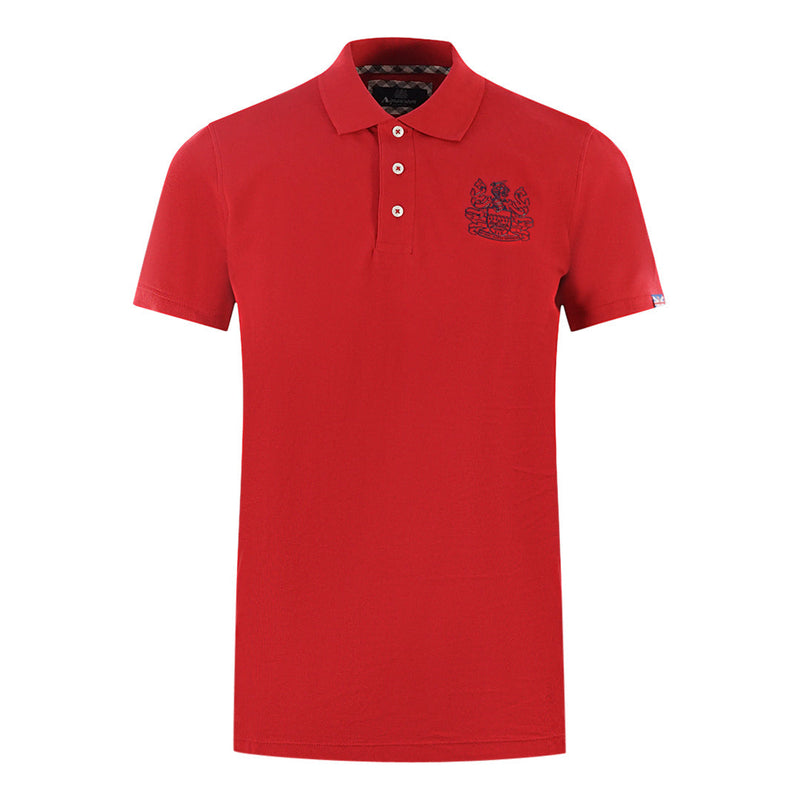 Aquascutum Mens P00423 52 Polo Shirt Red