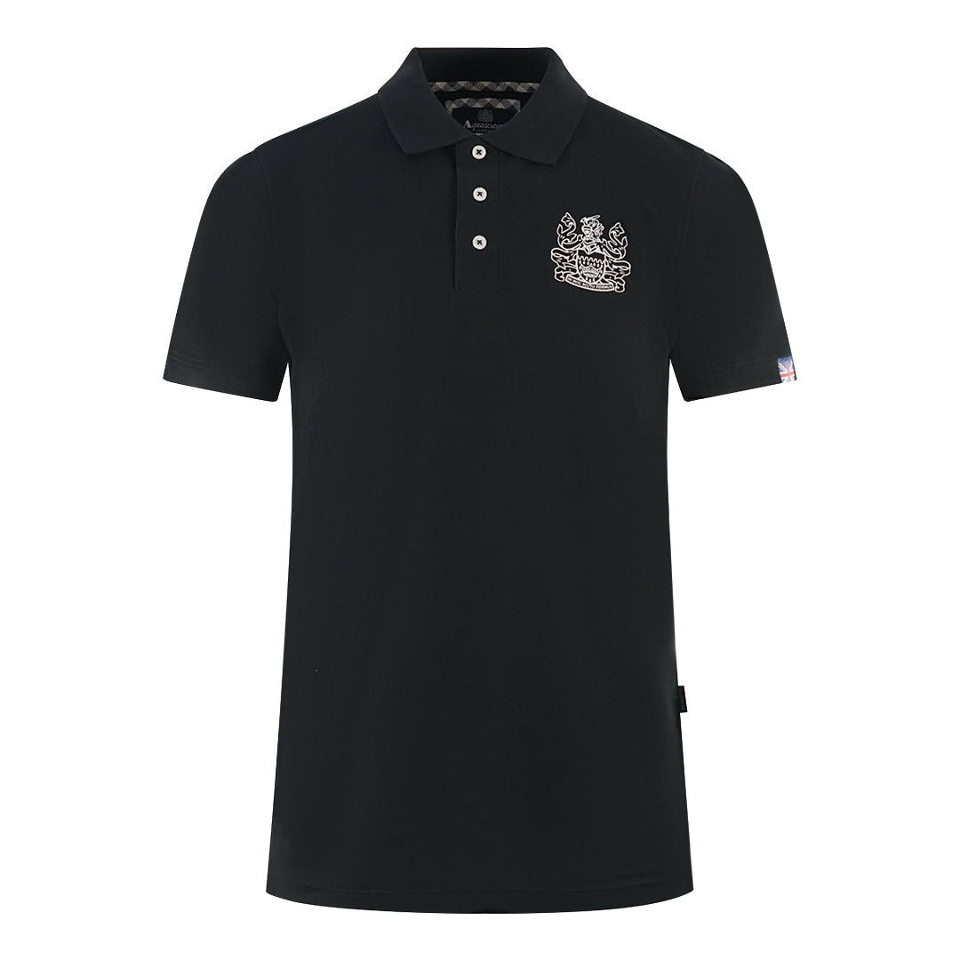 Aquascutum Mens P00423 99 Polo Shirt Black