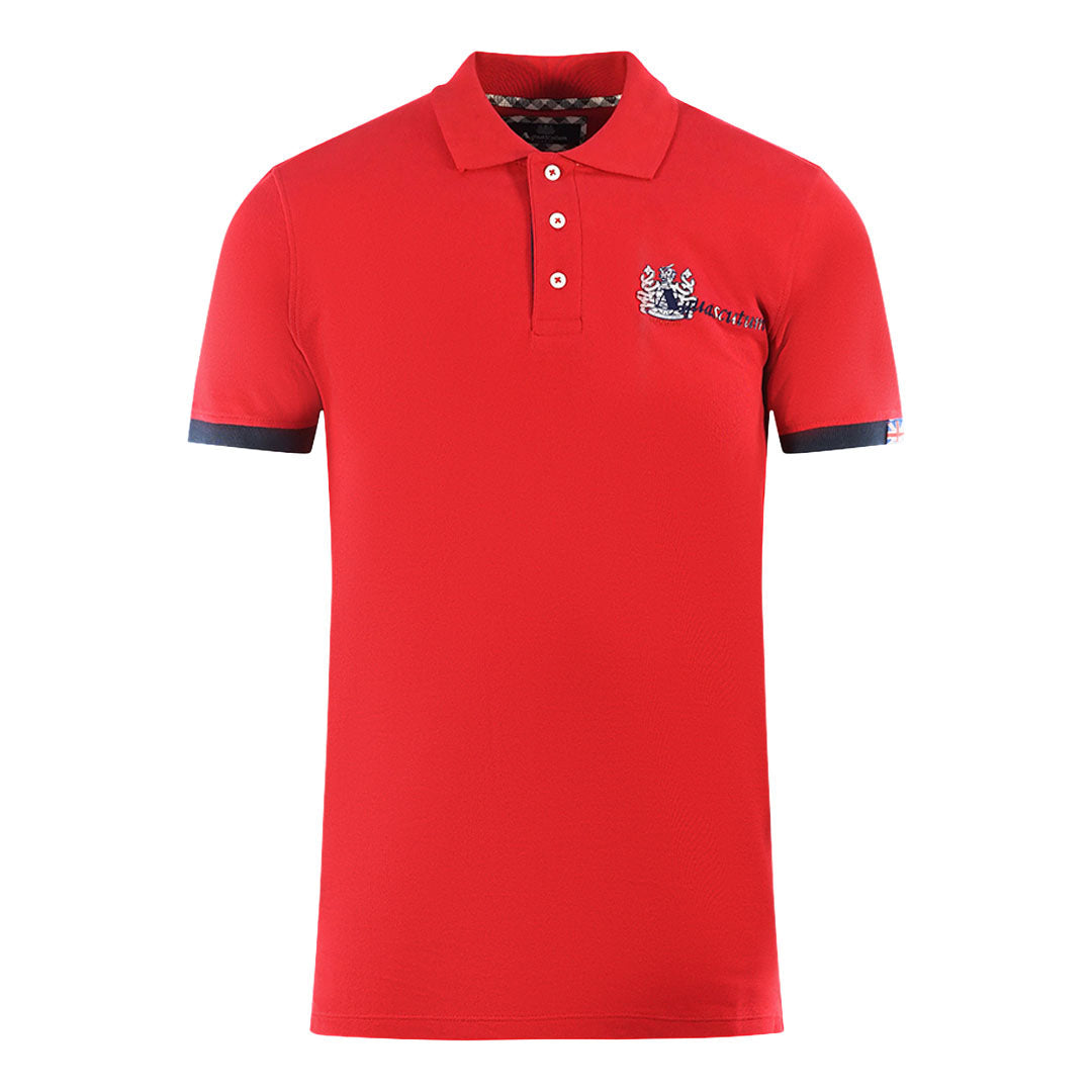 Aquascutum Mens P00523 52 Polo Shirt Red