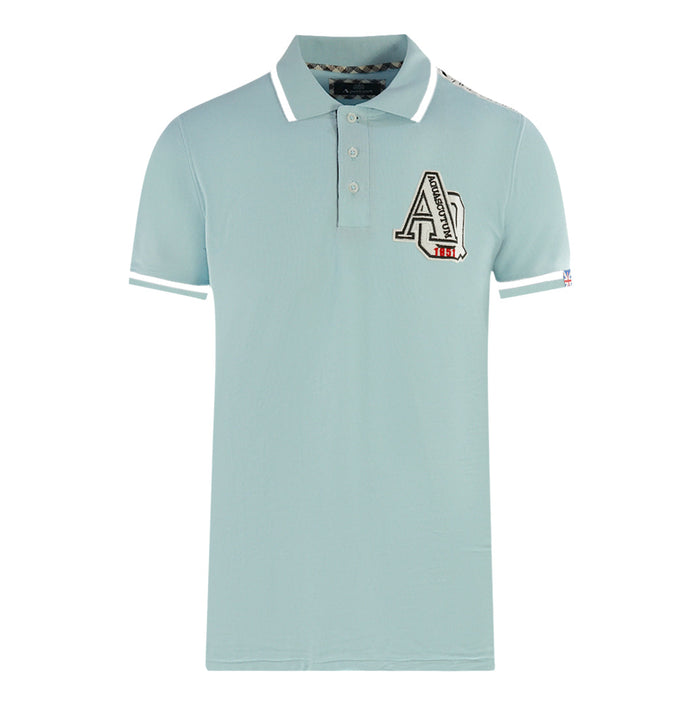 Aquascutum Mens P00723 78 Polo Shirt Light Blue