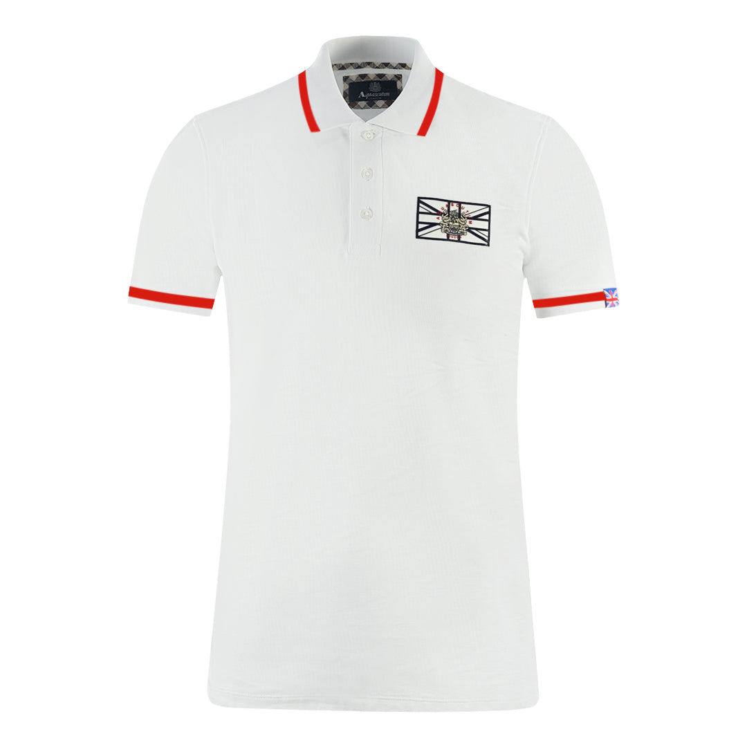 Aquascutum Mens P00823 01 Polo Shirt White