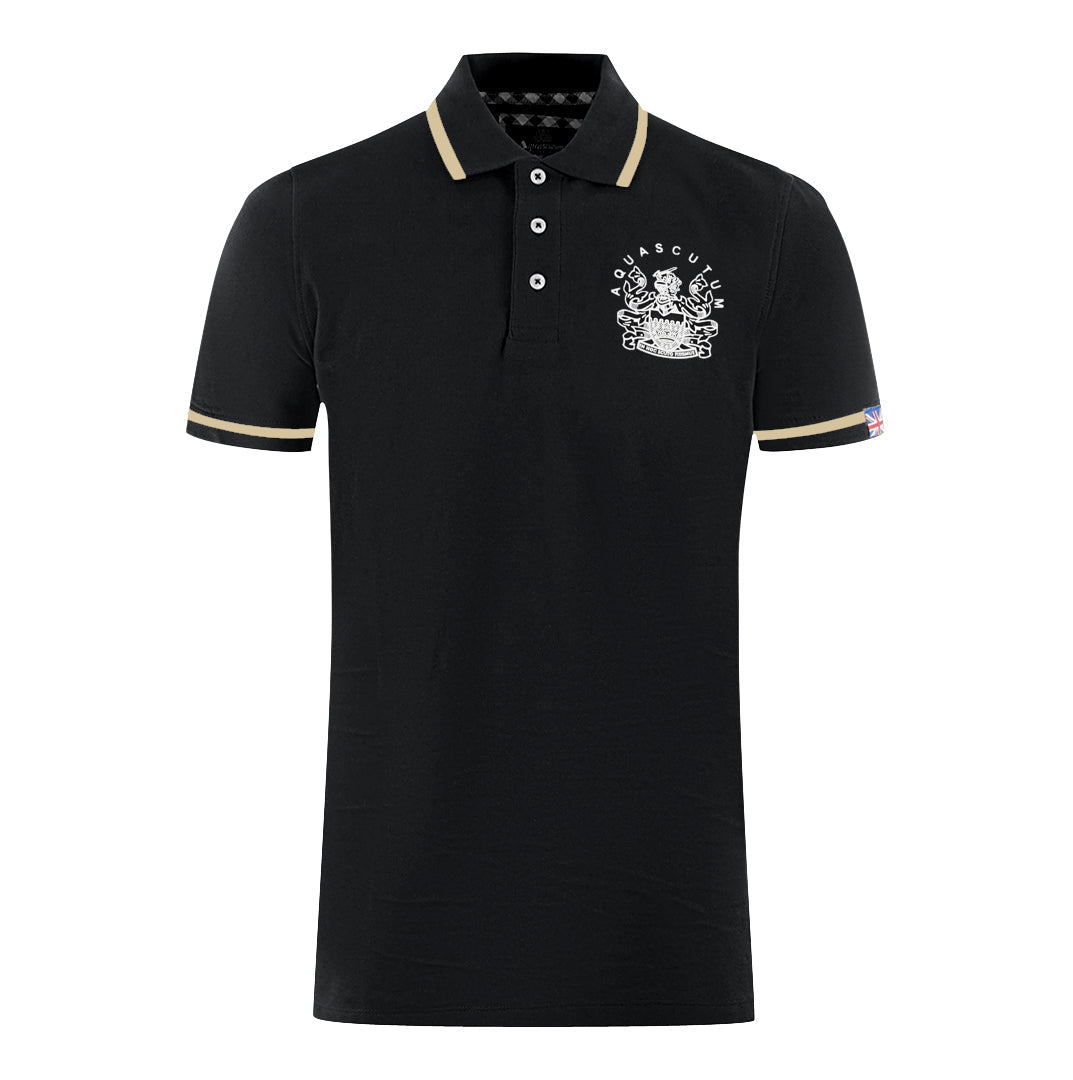 Aquascutum Mens P01023 99 Polo Shirt Black