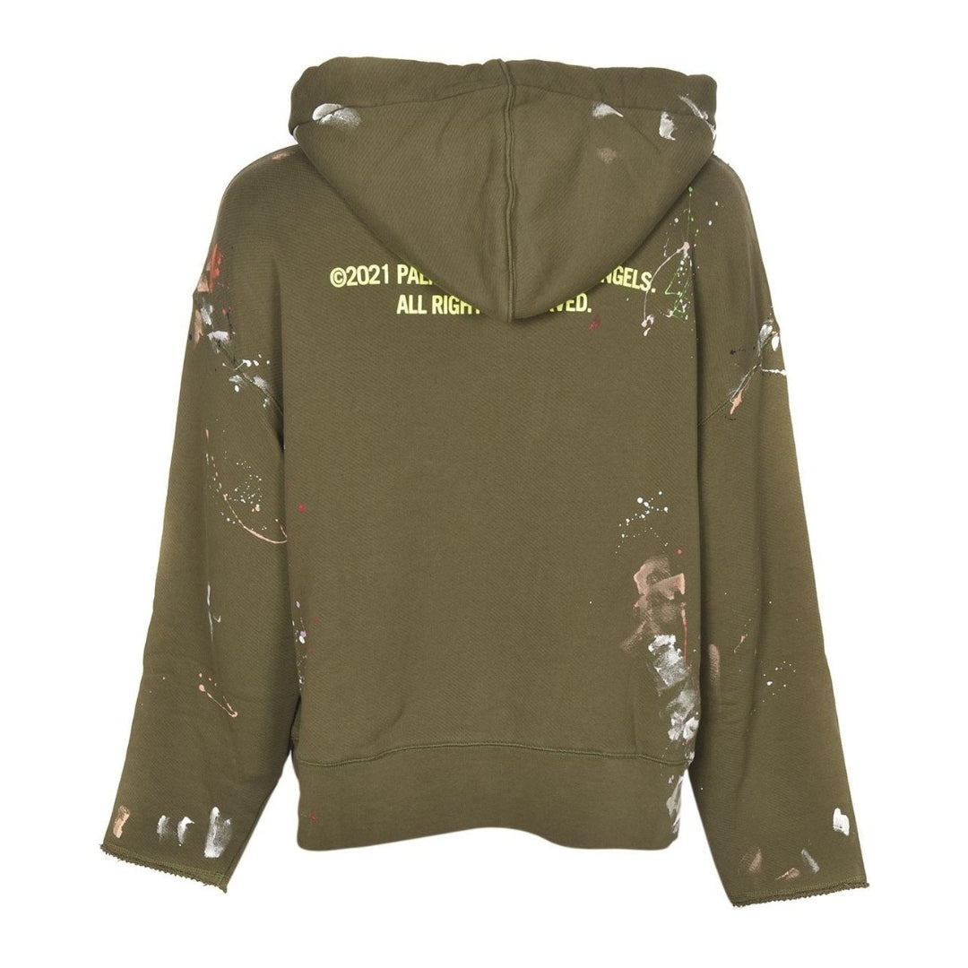 Palm Angels PXP Painted Raw Cut Green Hoodie - Nova Clothing