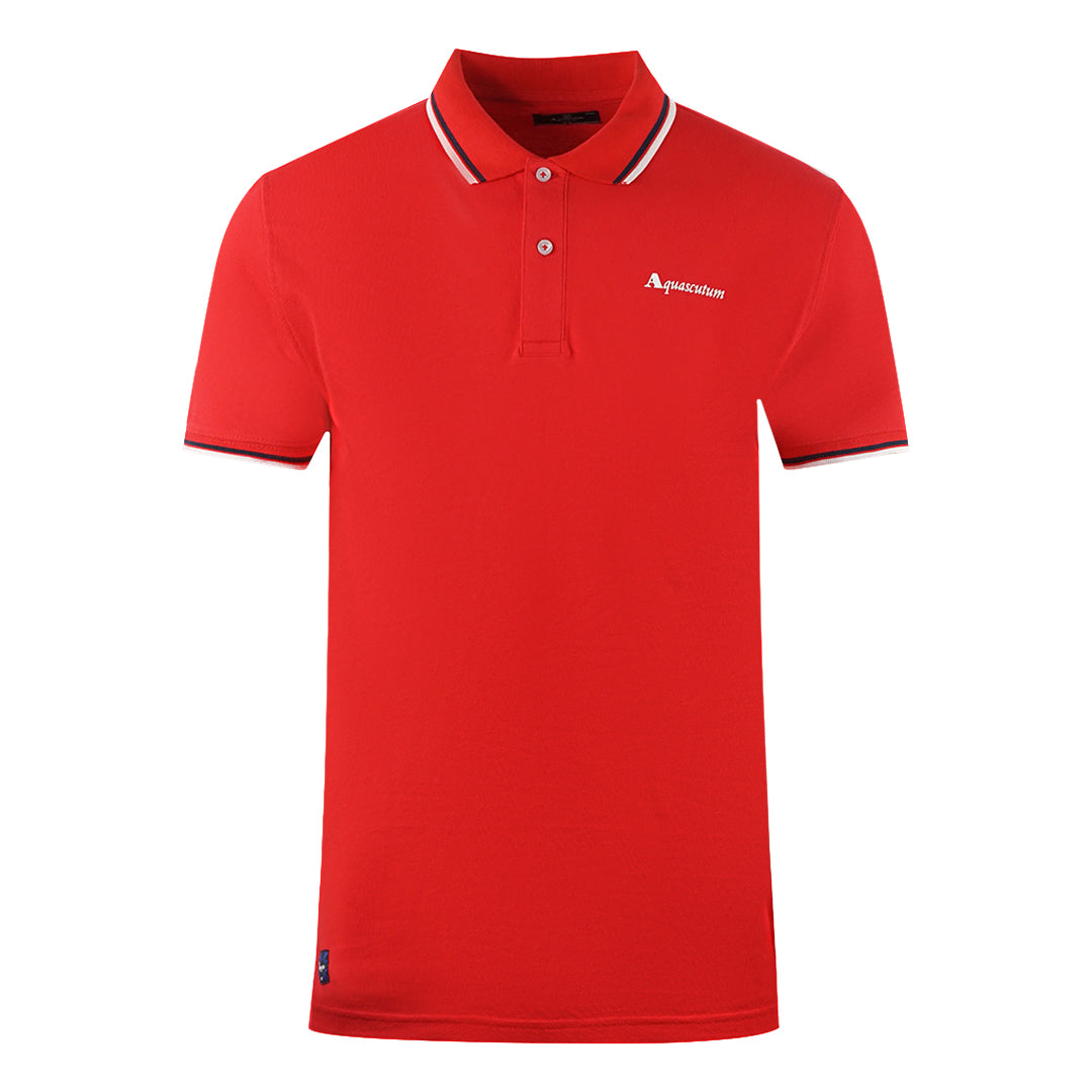 Aquascutum Mens Po002 13 Polo Shirt Red