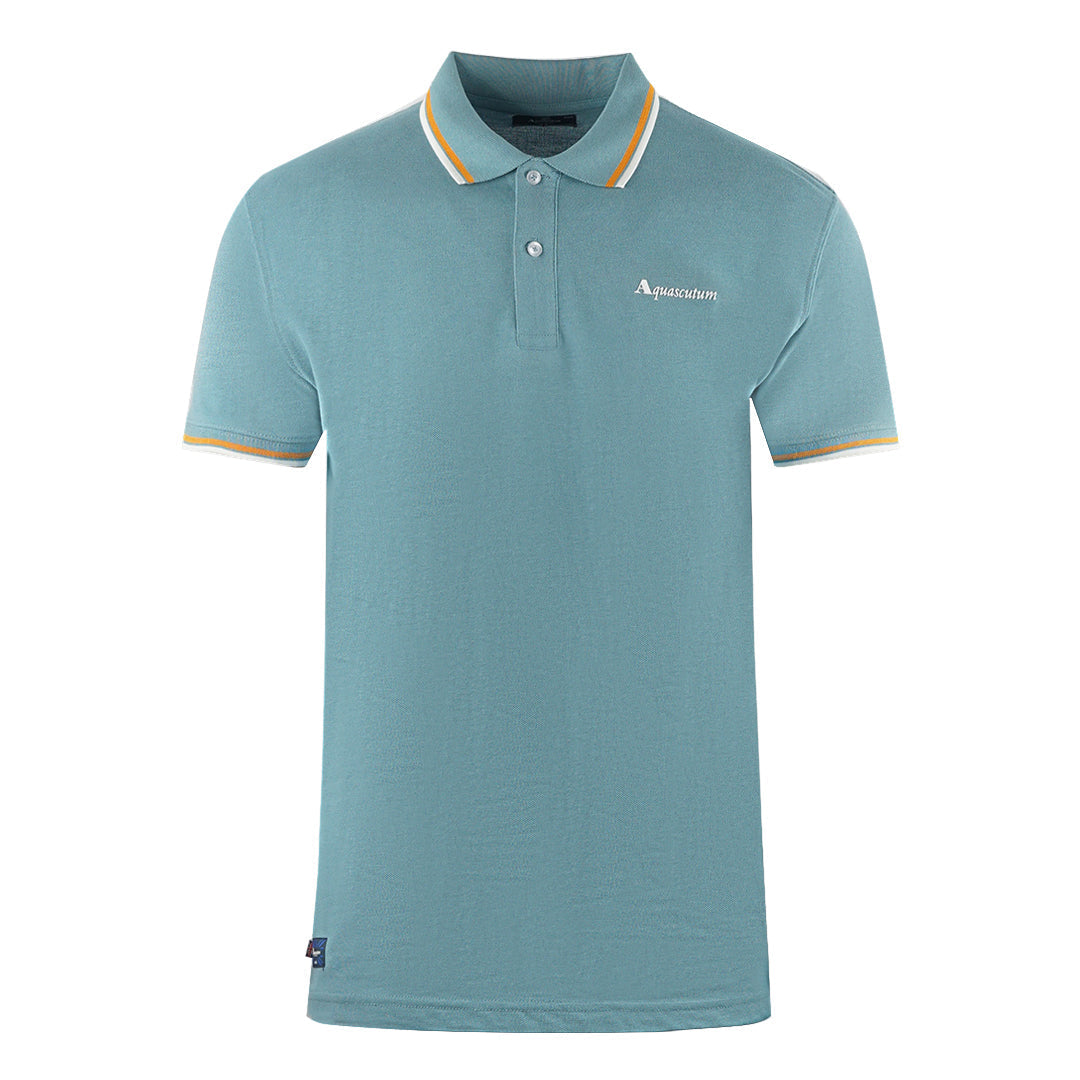 Aquascutum Mens Po002 18 Polo Shirt Avio Blue