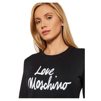 Love Moschino Chic Embossed Logo Cotton Blend Dress