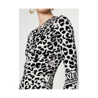 Love Moschino Chic Red Leopard V-Neck Ruffle Dress