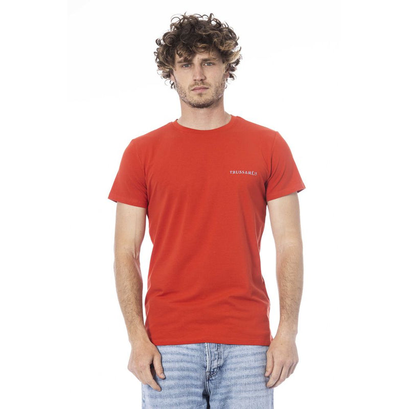 Trussardi Beachwear Red Cotton T-Shirt