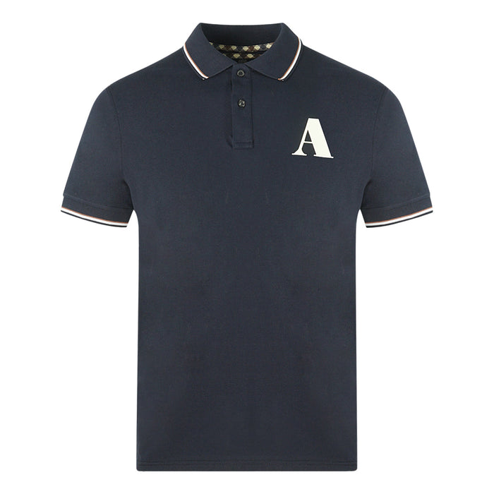 Aquascutum Mens Polo Shirt Qmp010 85 Blue