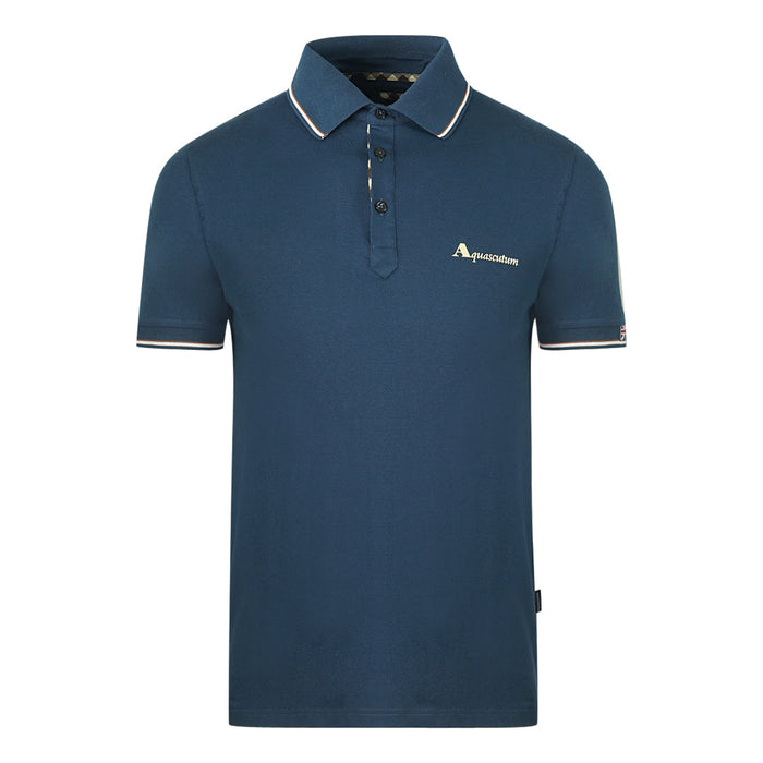Aquascutum Mens Polo Shirt Qmp024 81 Blue