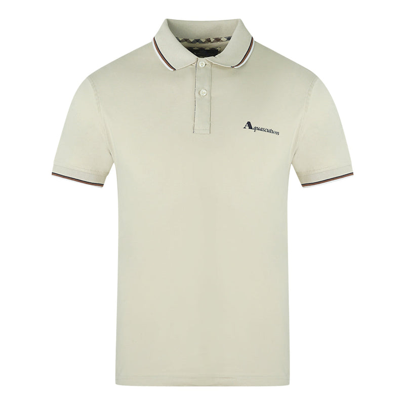 Aquascutum Mens Polo Shirt Qmp028 10 Beige