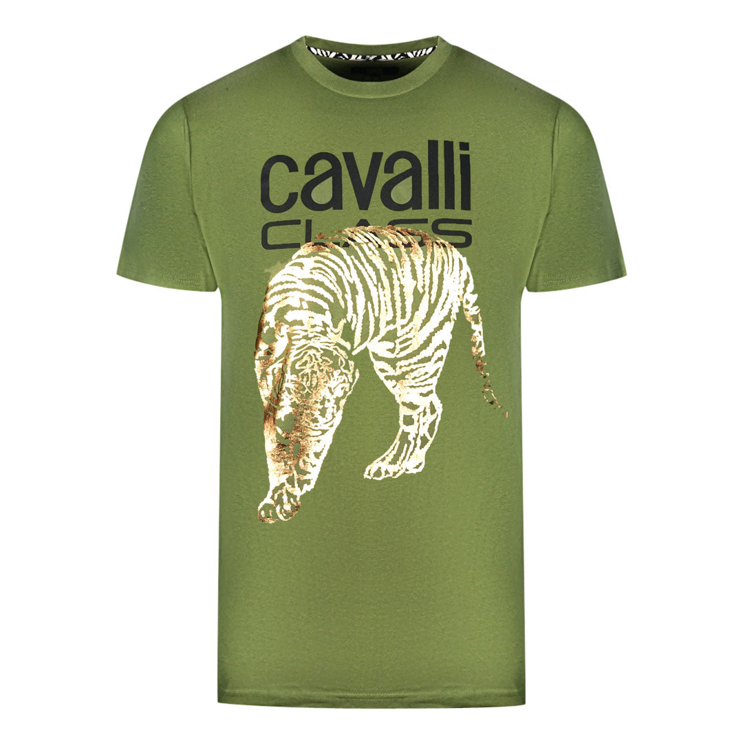 Cavalli Class Mens Qxt61I Jd060 04050 T Shirt Green