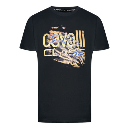 Cavalli Class QXT61P JD060 05051 Black T-Shirt