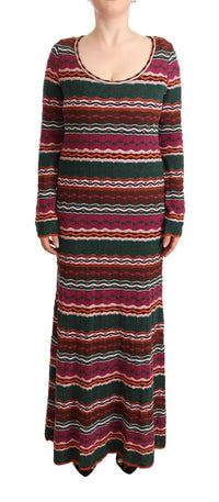 Missoni Multicolor Striped Long Sleeve Sheath Dress