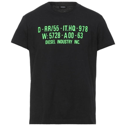 Diesel Green 978 Logo Black T-Shirt